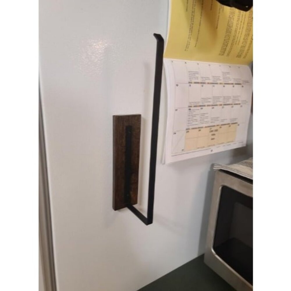 Magnetic Paper Towel Holder, Black Towel Bar Rack for Refrigerator BBQ Grills
